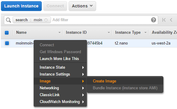 Create an Amazon Machine Image(AMI)